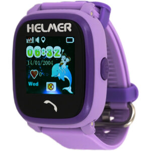 Helmer Chytré dotykové vodotěsné hodinky s GPS lokátorem LK 704 fialové - SLEVA II.