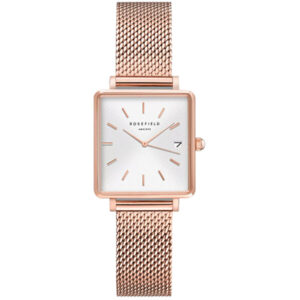 Rosefield The Mini Boxy XS White Sunray Mesh Rose gold QMWMRG-Q040