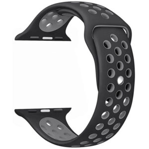4wrist Silikonový řemínek pro Apple Watch - Černá/Šedá 42/44/45 mm